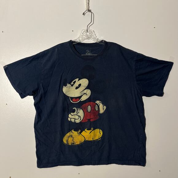 VINTAGE Retro Y2K Disney Mickey Mousee Graphic Short Sleeve Blue T Shirt Mens L - Picture 1 of 7